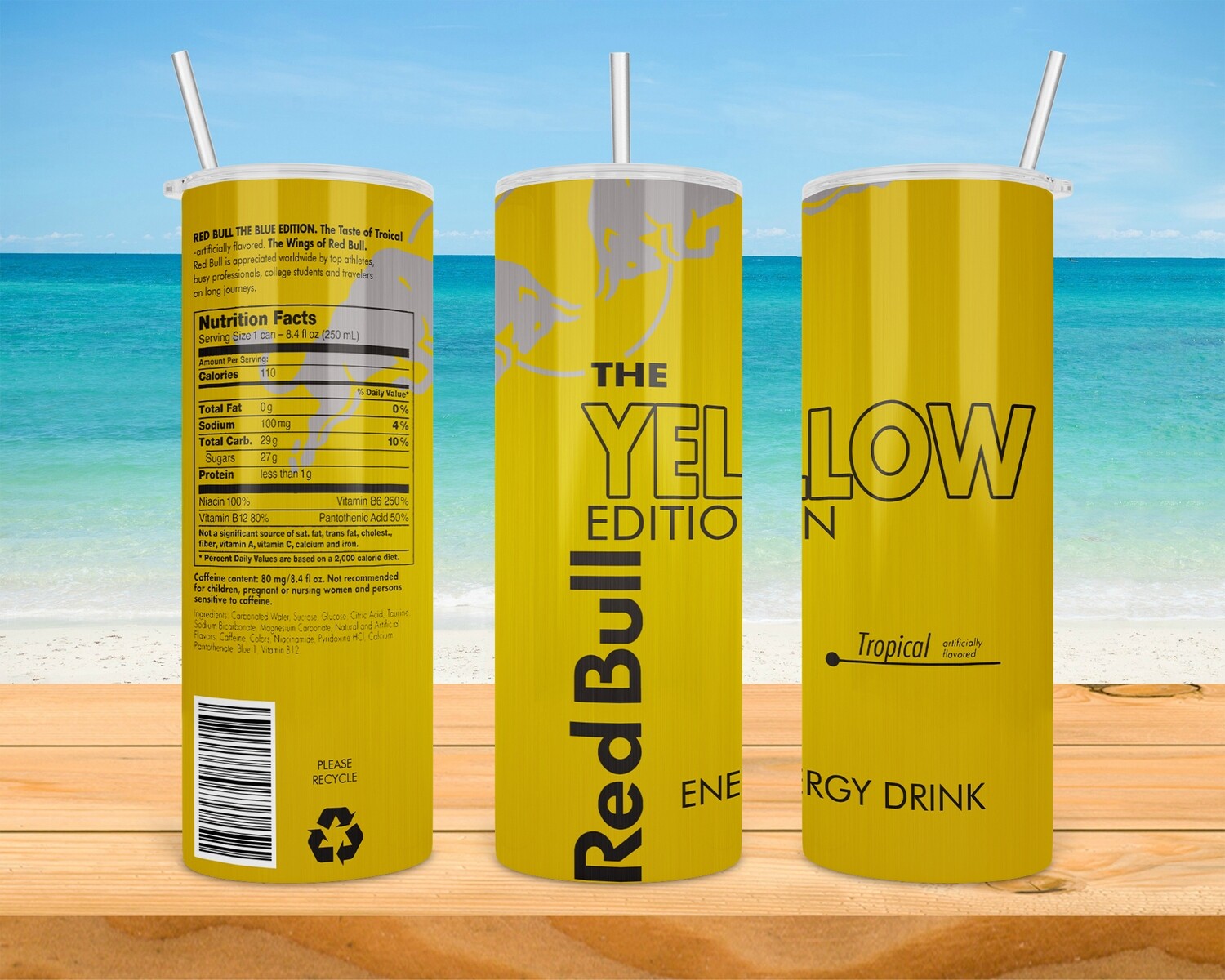 Red Bull Yellow Energy Drink Tumbler