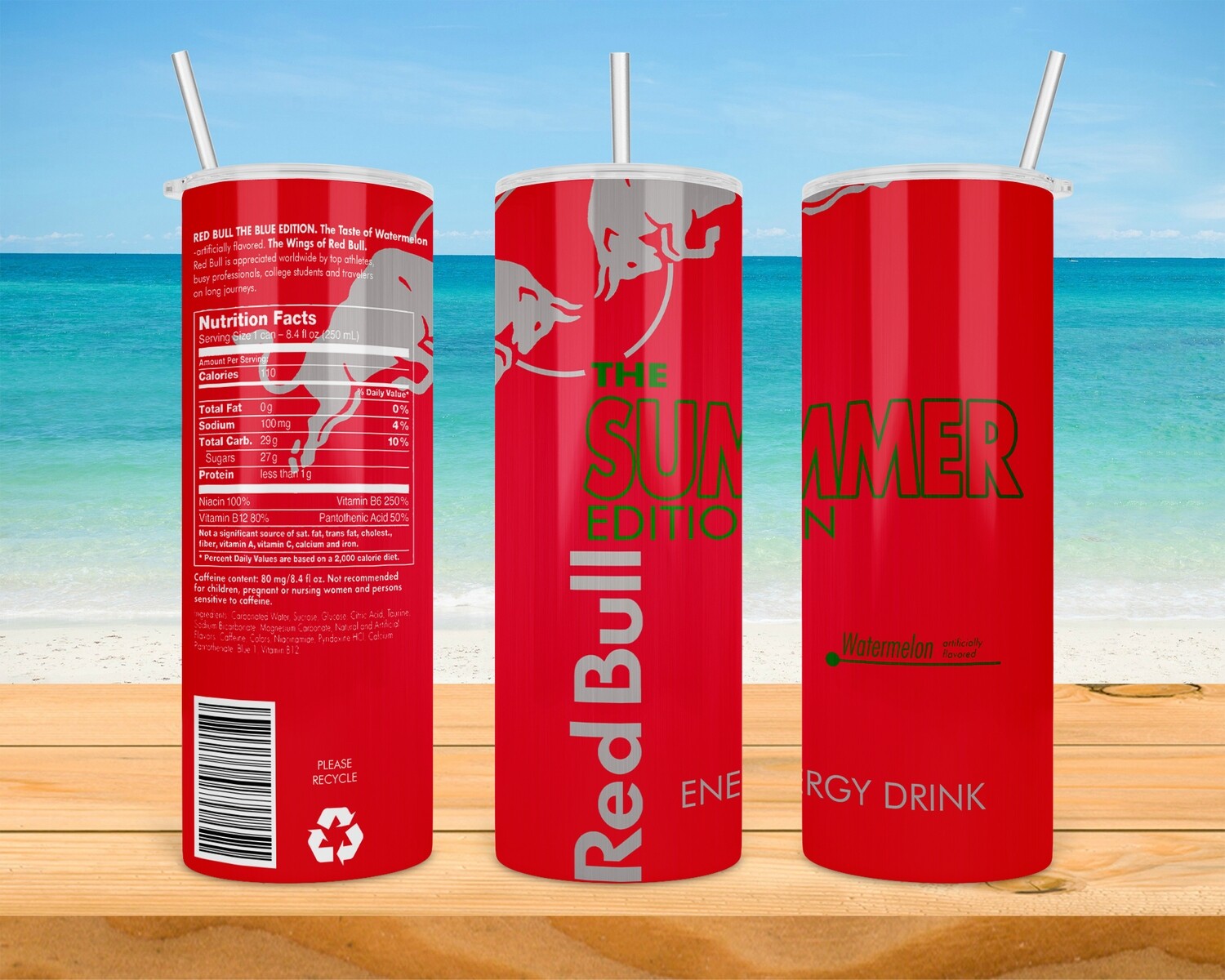 Red Bull Summer Watermelon Energy Drink Tumbler