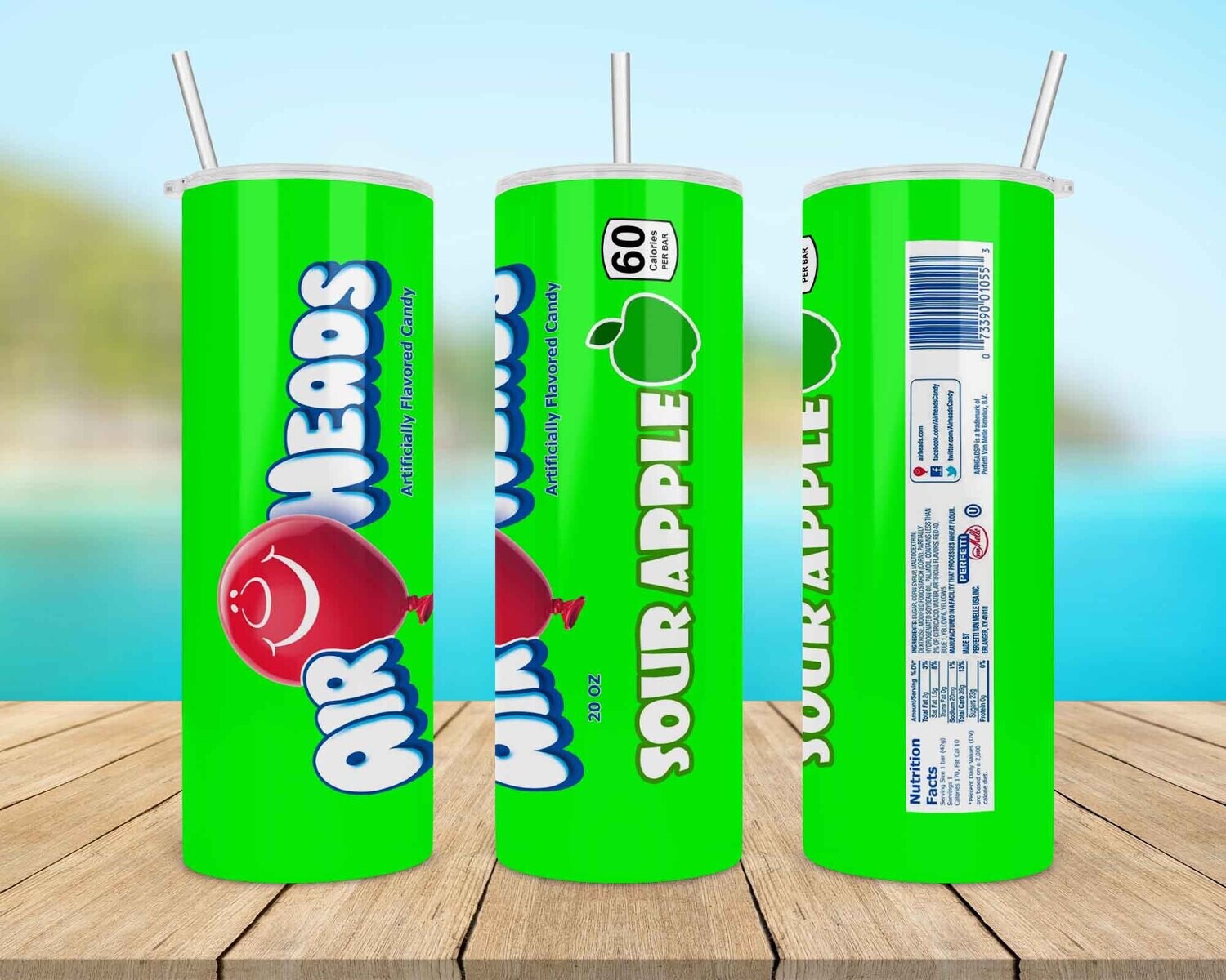 Air Heads Sour Apple Candy Tumbler