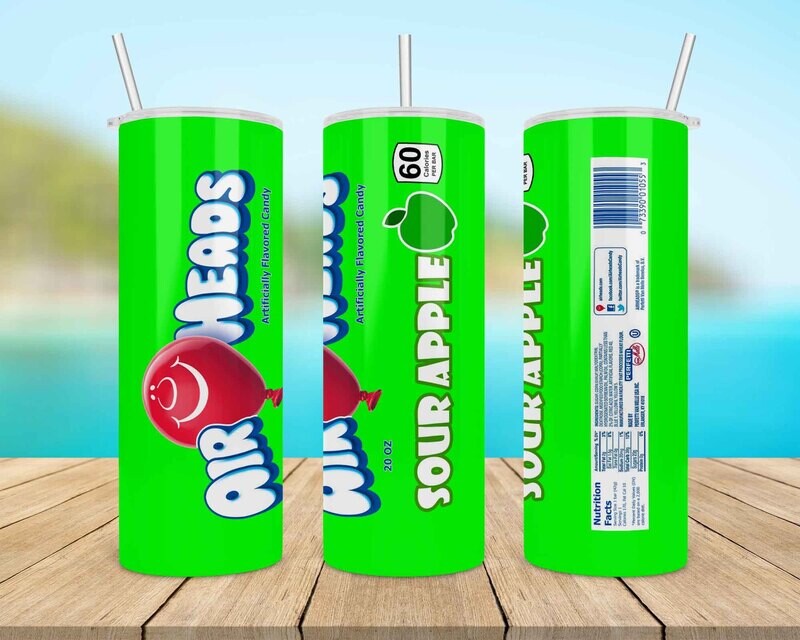 Air Heads Sour Apple Candy Tumbler