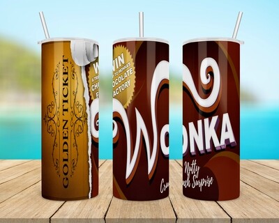 Wonka Golden Ticket Candy Bar Tumbler