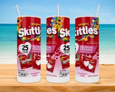 Skittles Valentine Candy Tumbler