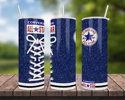 Converse All Star Navy Glitter Tumbler