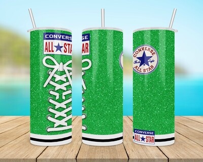 Converse Green Glitter Tumbler