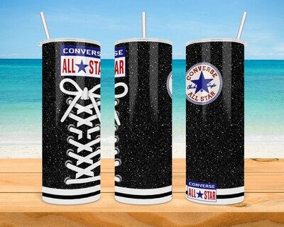 Converse All Star Black Glitter Tumbler