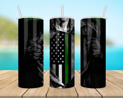 Federal Law Enforcement Thin Green Line Superman Tumbler