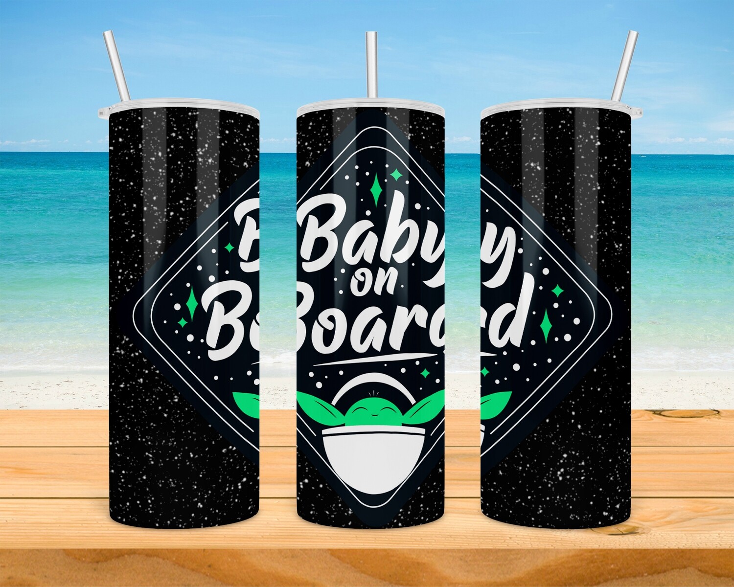 Star Wars Baby Yoda On Board Tumbler