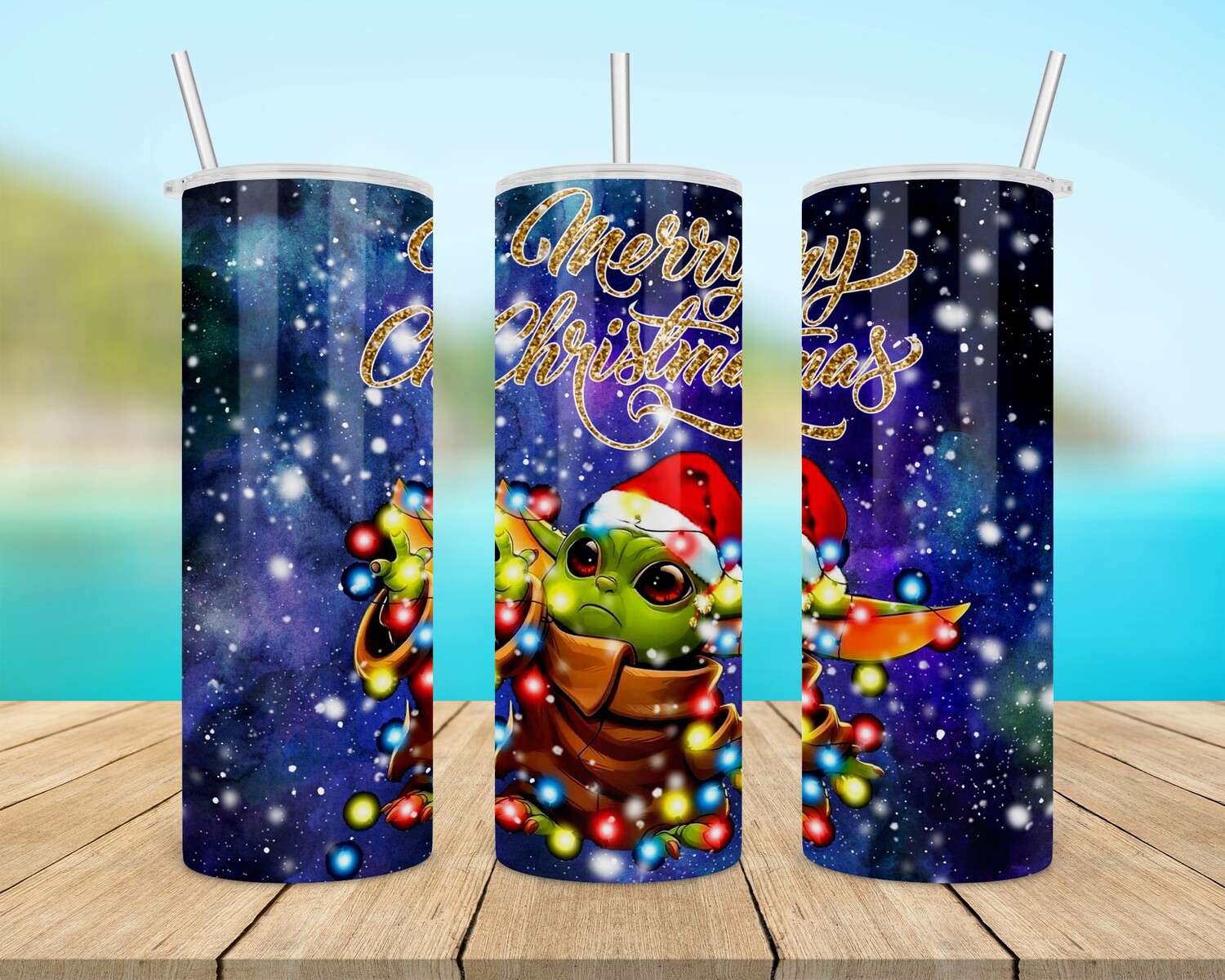 Star Wars Grogu Baby Yoda Christmas Tumbler