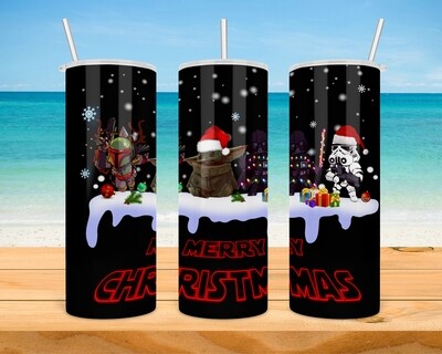 Star Wars Merry Christmas Grogu Baby Yoda Tumbler