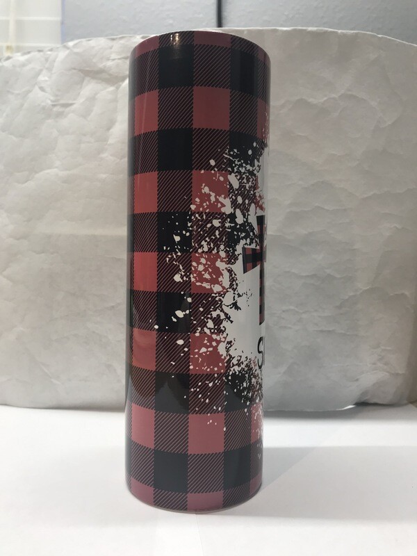 Jesus is the Reason for the Season Buffalo Plaid Christmas Tumbler