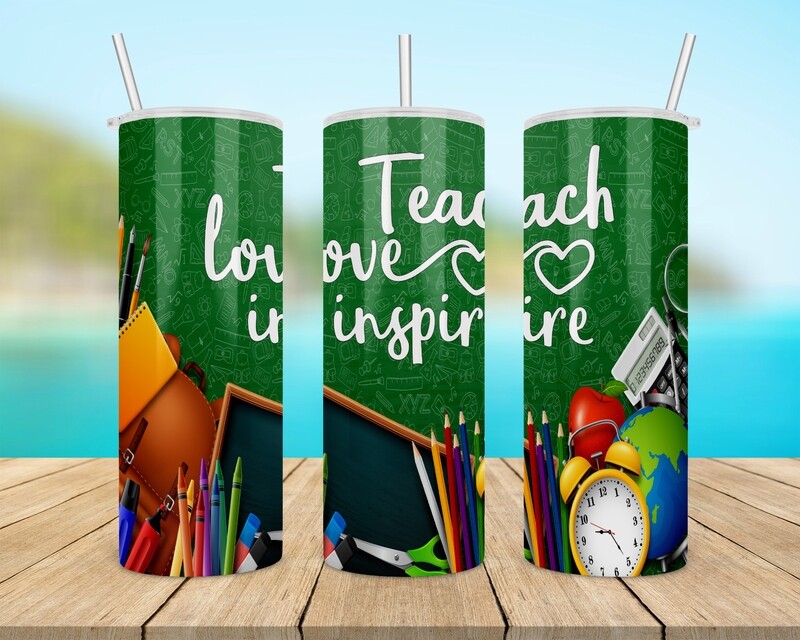 Teach Love Inspire Teacher Tumbler