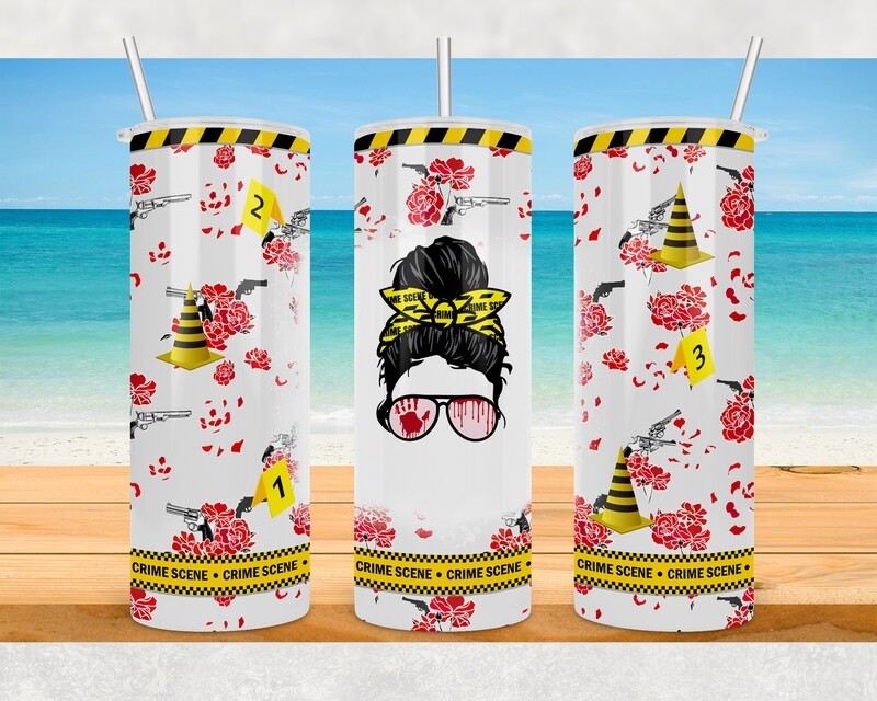 Messy Bun Crime Scene Tumbler