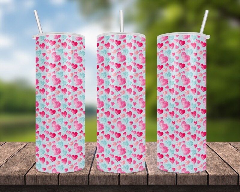 Valentine&#39;s Day Hearts Tumbler