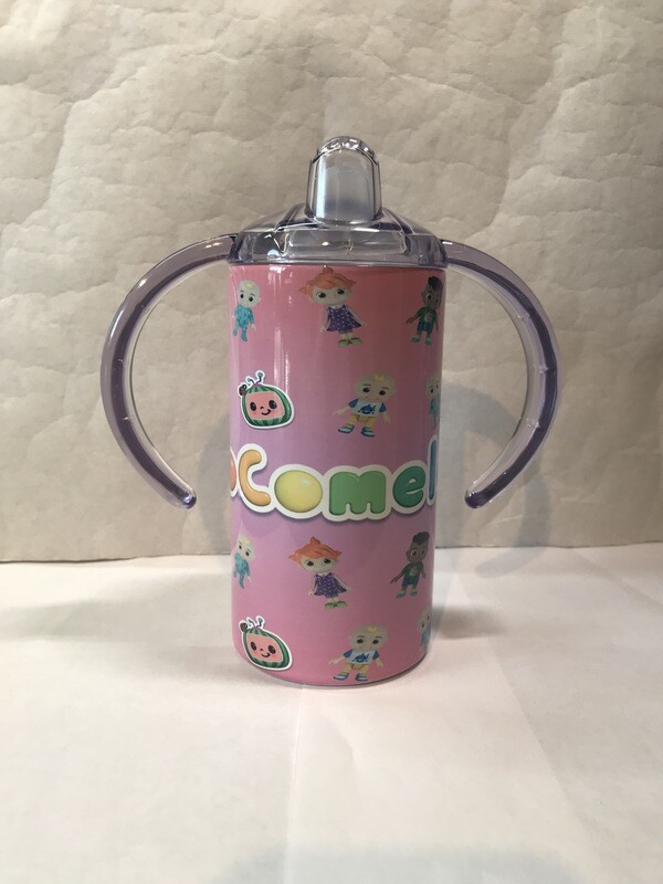 Cocomelon Pink Baby Bottle Sippy Tumbler