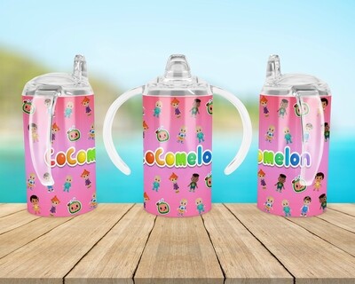 Cocomelon Pink Baby Bottle Sippy Tumbler