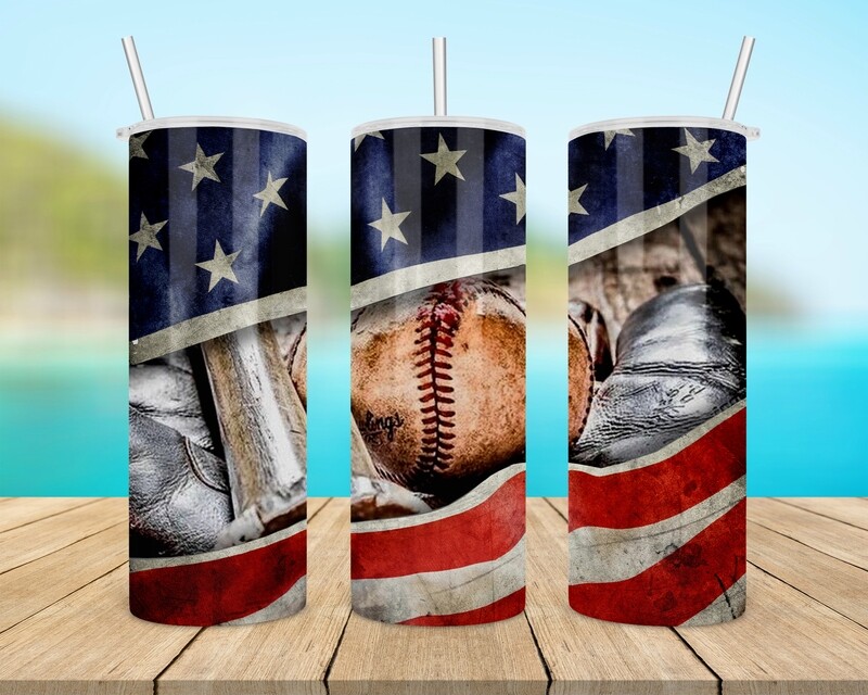 Baseball Flag Tumbler
