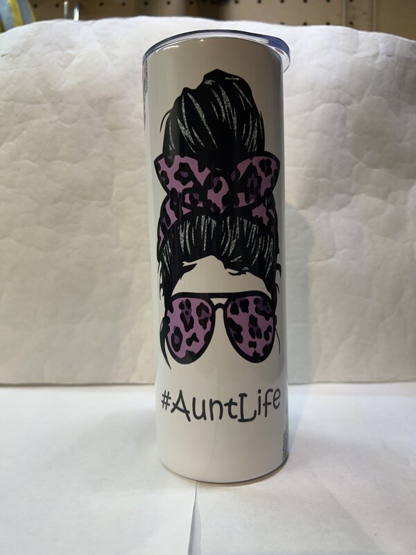 #AuntLife Cheetah Tumbler