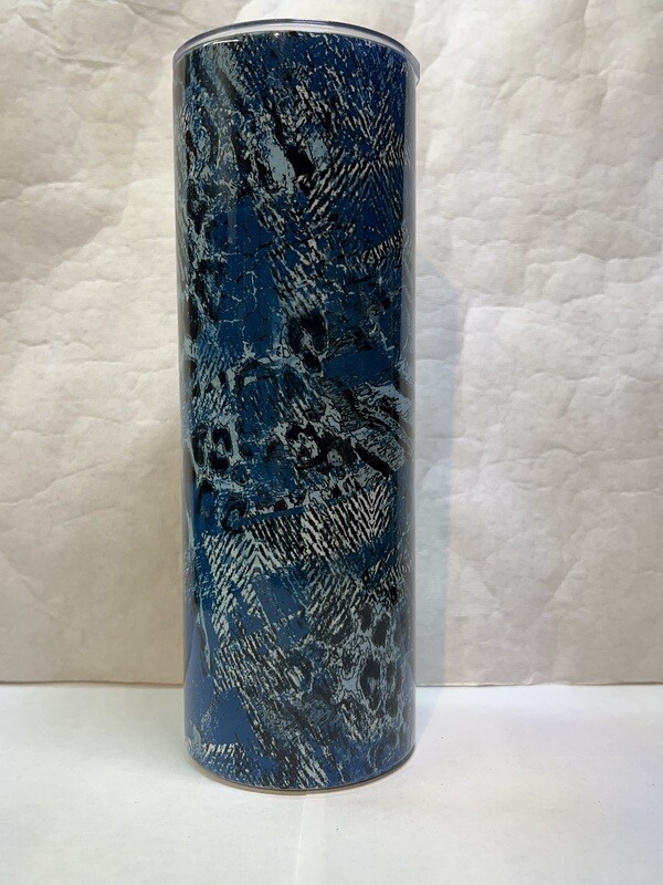 Blue Cheetah Print Abstract Tumbler
