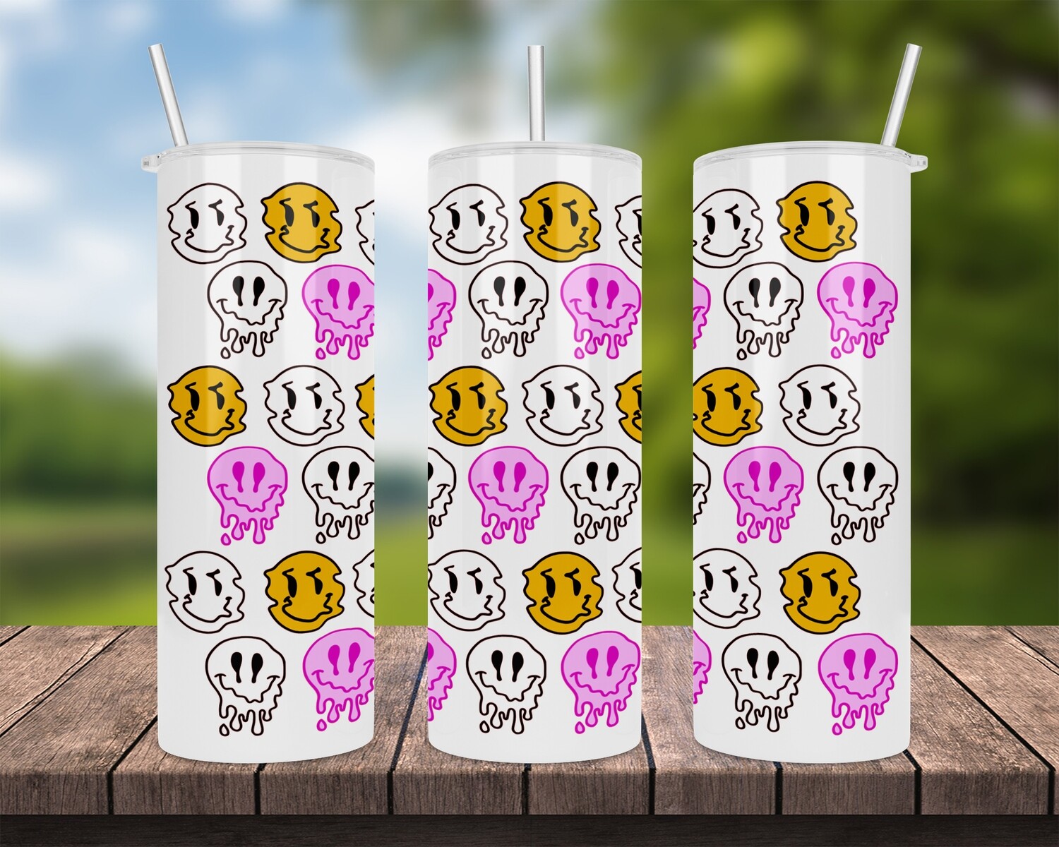 Acid Drip Smiley Face Tumbler