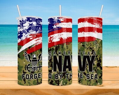 America&#39;s Navy Forged By The Sea Tumbler