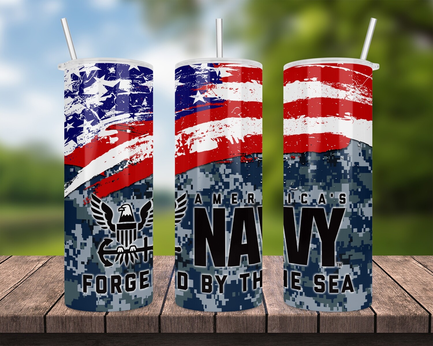 America&#39;s Navy Forged By The Sea Tumbler