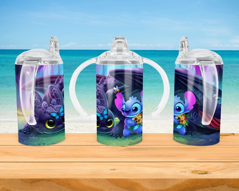 Stitch &amp; Toothless Baby Bottle Sippy Tumbler