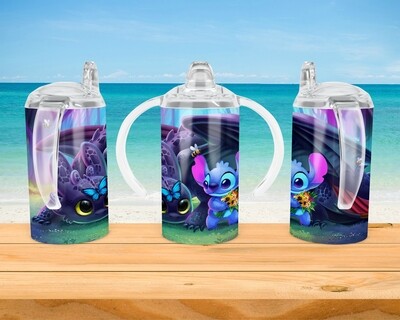 Stitch &amp; Toothless Baby Bottle Sippy Tumbler