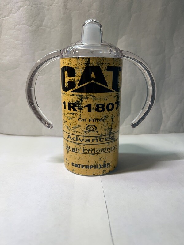 CAT 1807 Dirty Oil Filter Baby Bottle Sippy Tumbler