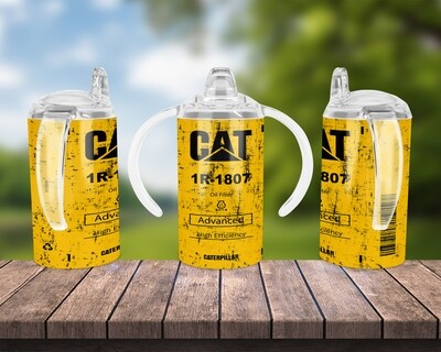 CAT 1807 Dirty Oil Filter Baby Bottle Sippy Tumbler