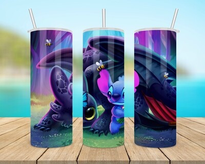 Stitch &amp; Toothless Tumbler