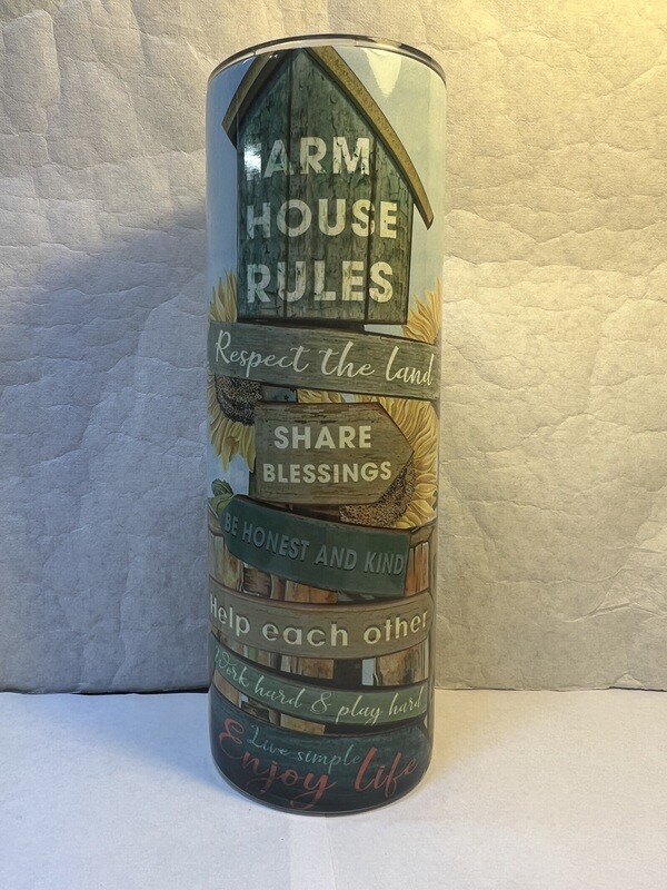 Farm House Rules Chicken Tumbler