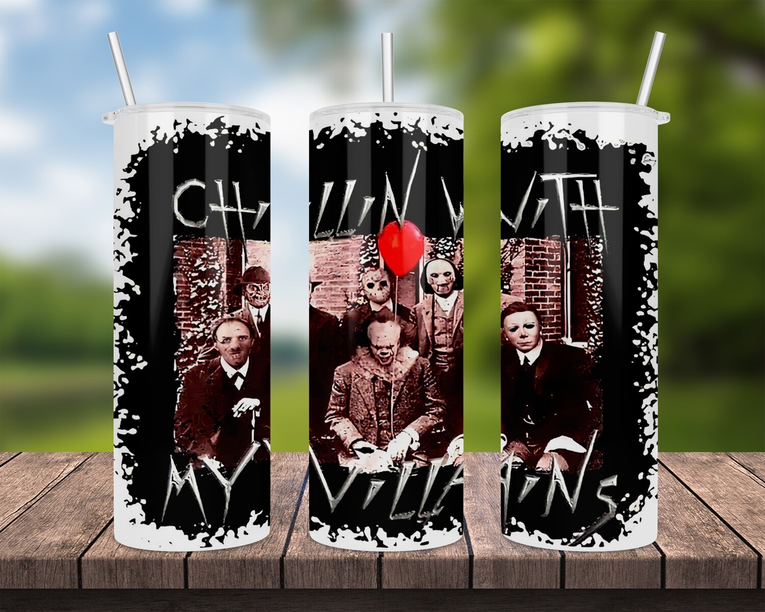 Chillin With My Villains Halloween Tumbler