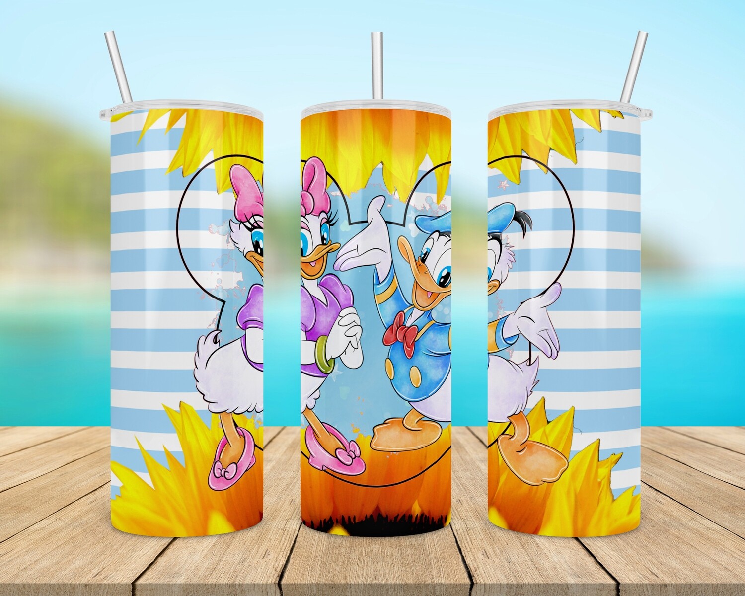 Donald &amp; Daisy Duck Cartoon Tumbler