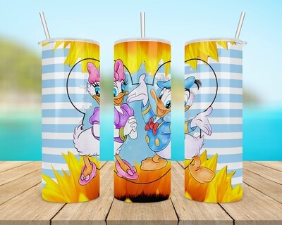 Donald &amp; Daisy Duck Cartoon Tumbler