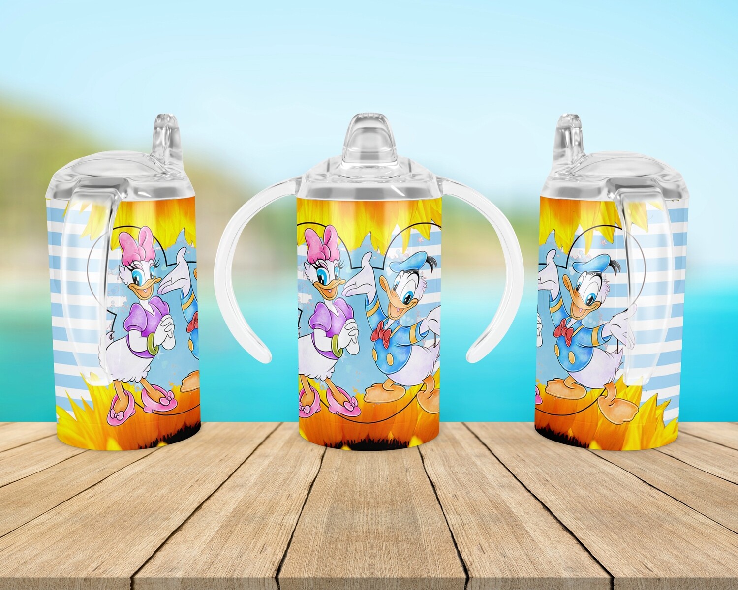 Donald &amp; Daisy Duck Cartoon Baby Bottle Sippy Tumbler