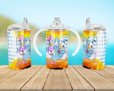 Donald &amp; Daisy Duck Cartoon Baby Bottle Sippy Tumbler