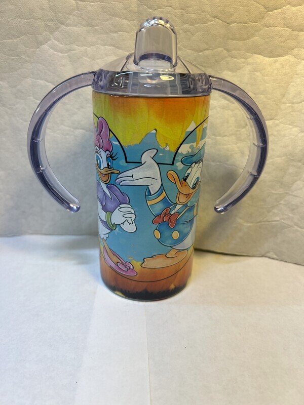 Donald &amp; Daisy Duck Cartoon Baby Bottle Sippy Tumbler