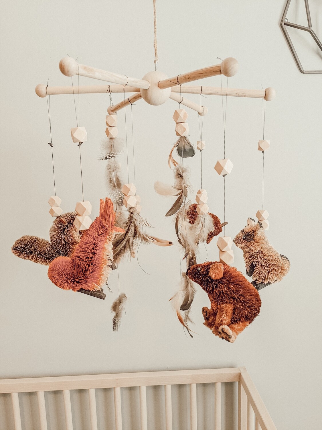 Woodland Creatures Boho Baby Mobile