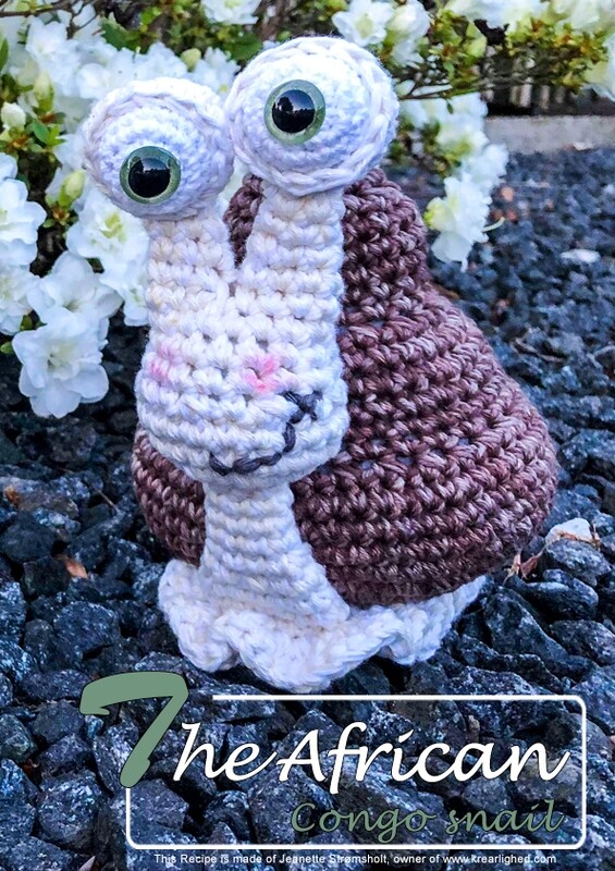 Cute African Congo Snail PDF, UK, (US,) DK, Crochet pattern