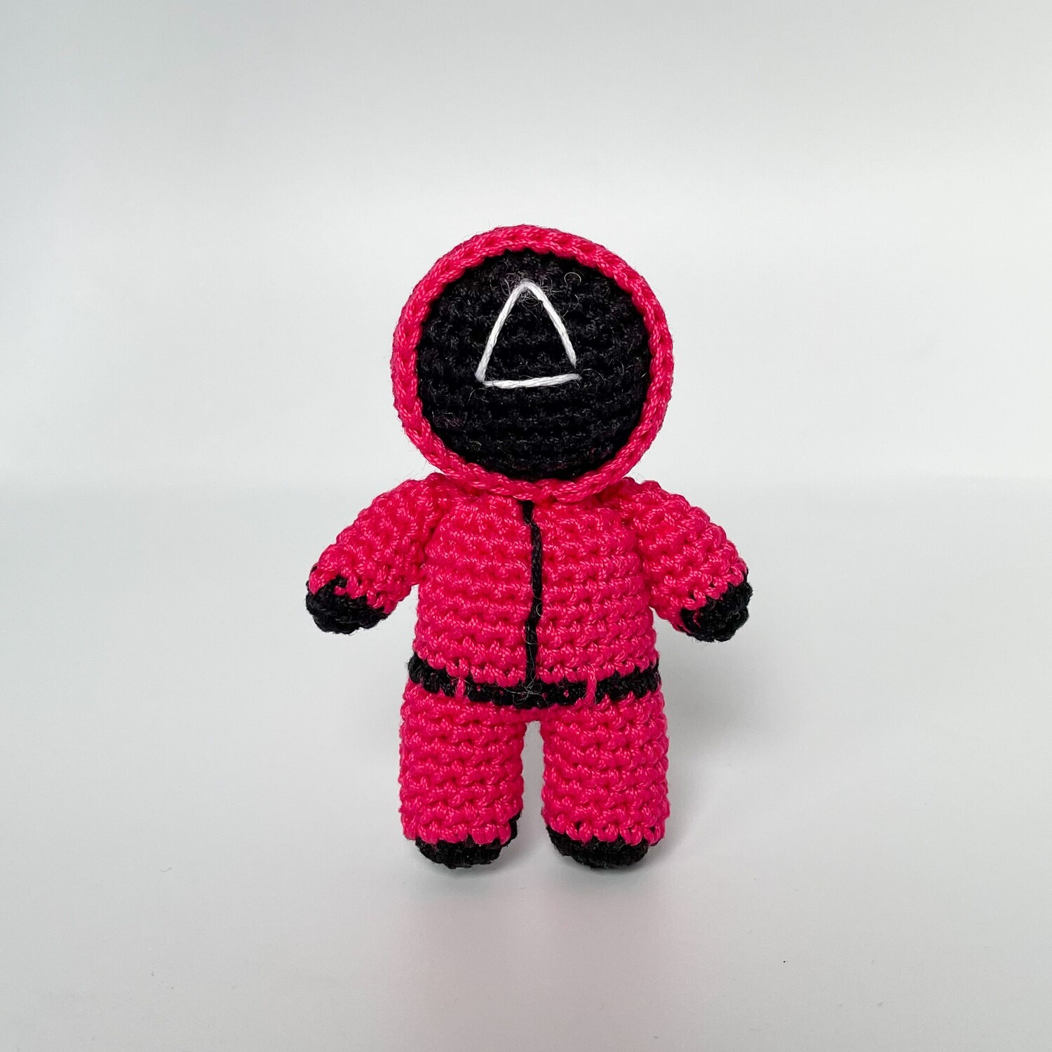Crochet pink soldier doll pattern, crochet keychain amigurumi pattern, DIY roomate gift idea