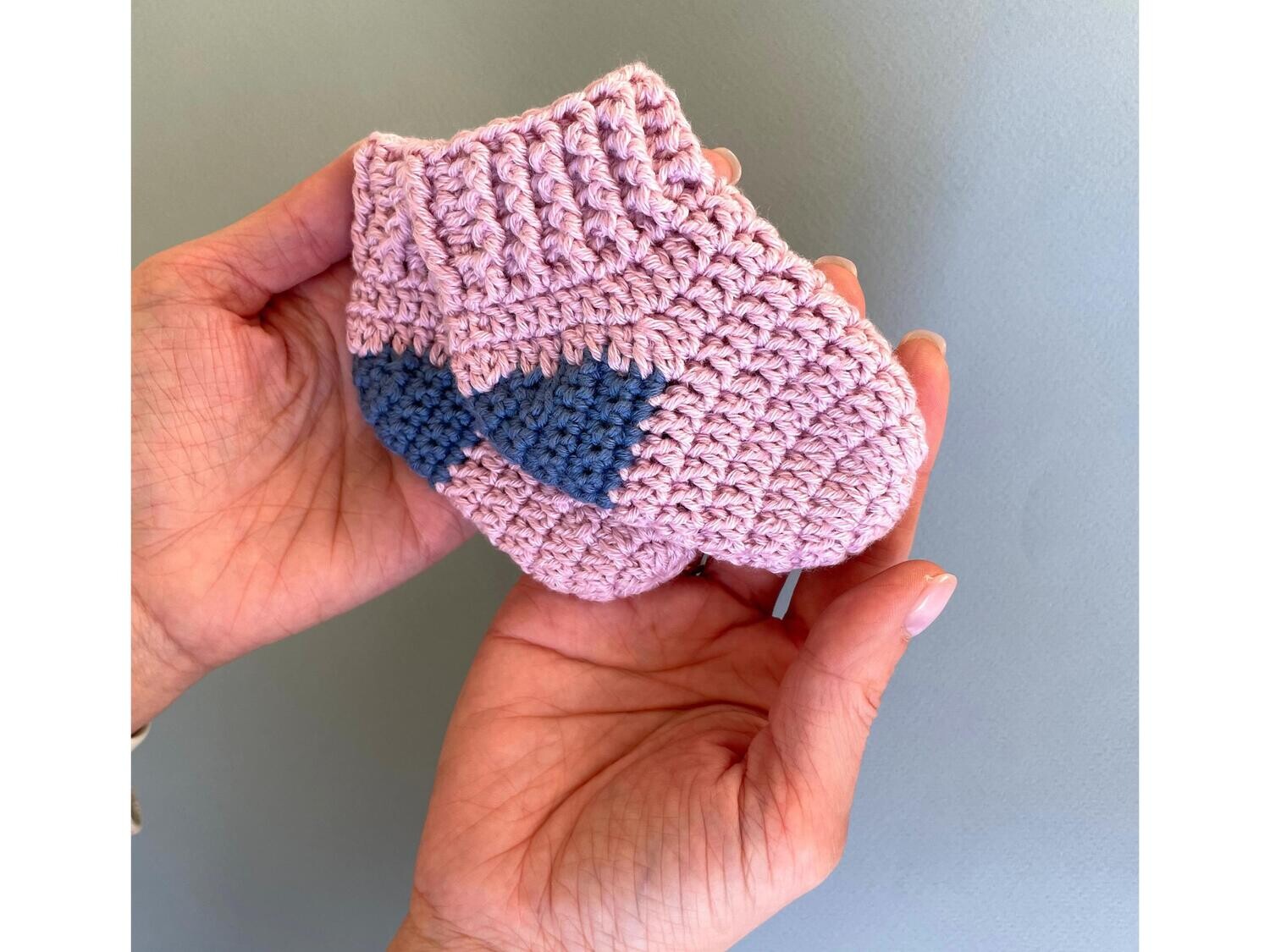 Baby socks crochet pattern for 0-3 months, easy crochet pattern, diy gift for baby, cute little socks
