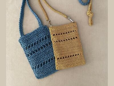 Crochet crossbody bag PATTERN, cute cell phone pouch, crochet mini purse, mobile phone case, easy pattern PDF, raffia bag pouch