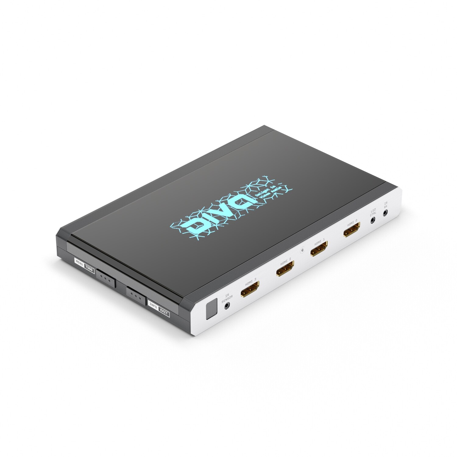 Diva - 4x2 4K 18Gbps HDMI Matrix Switcher mit HDR Converter, Input Lag Tester &amp; Ambient Light