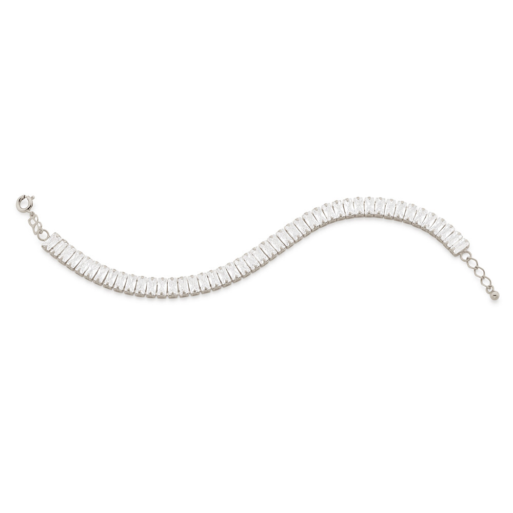 Rhodium-plated riviera glamour bracelet