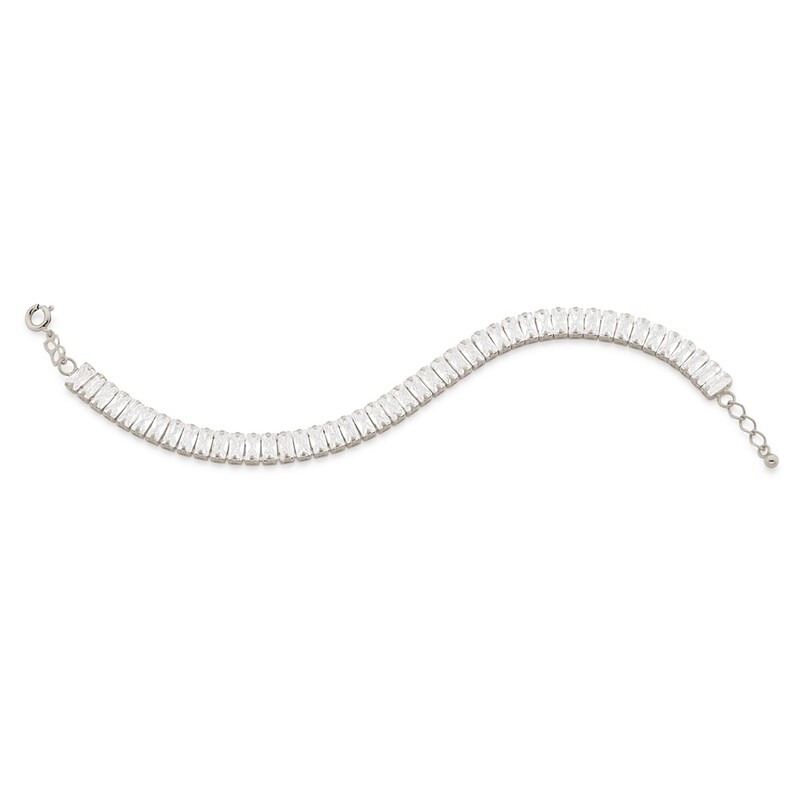 Rhodium-plated riviera glamour bracelet