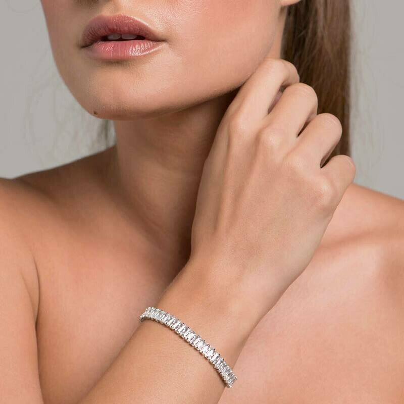 Rhodium-plated riviera glamour bracelet