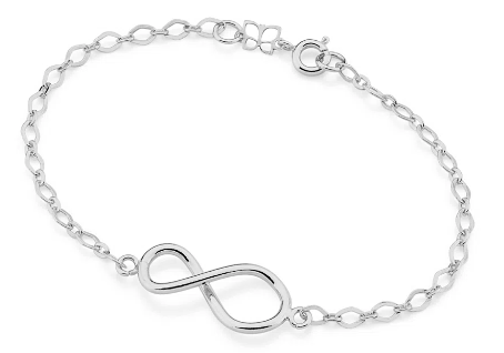 Rhodium-plated bracelet with infinity symbol