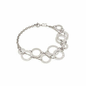 Rhodium-plated 10 commandments bracelet