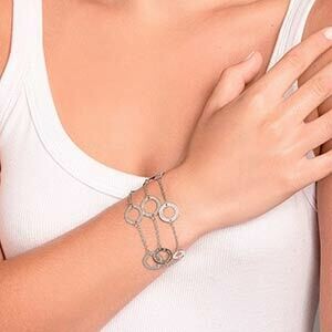 Rhodium-plated 10 commandments bracelet