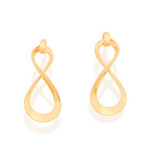 Gold-plated infinity earring